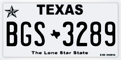 TX license plate BGS3289
