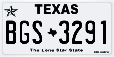TX license plate BGS3291
