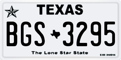 TX license plate BGS3295