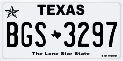 TX license plate BGS3297