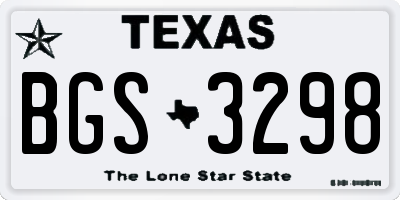 TX license plate BGS3298