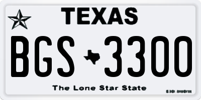TX license plate BGS3300