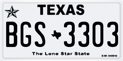 TX license plate BGS3303