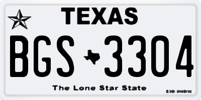 TX license plate BGS3304