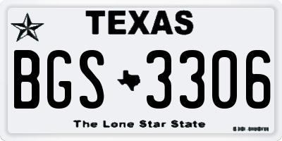 TX license plate BGS3306