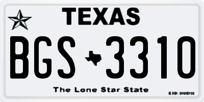 TX license plate BGS3310