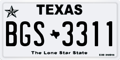 TX license plate BGS3311