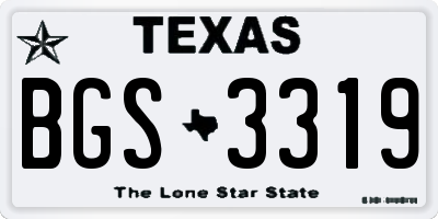 TX license plate BGS3319