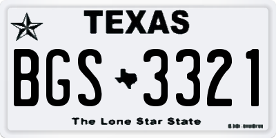 TX license plate BGS3321