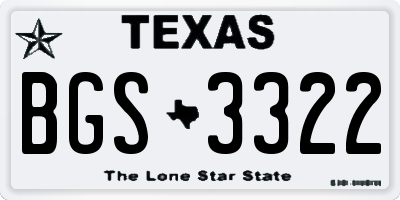 TX license plate BGS3322