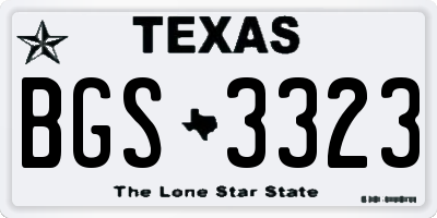 TX license plate BGS3323
