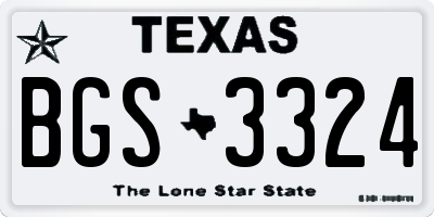 TX license plate BGS3324