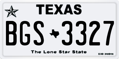 TX license plate BGS3327