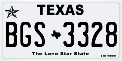 TX license plate BGS3328