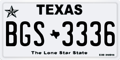 TX license plate BGS3336