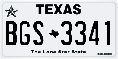 TX license plate BGS3341