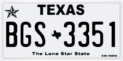 TX license plate BGS3351