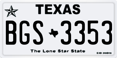 TX license plate BGS3353