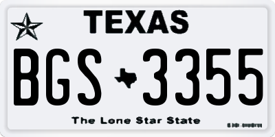 TX license plate BGS3355