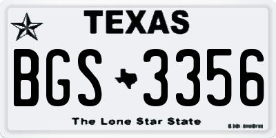 TX license plate BGS3356