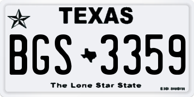 TX license plate BGS3359