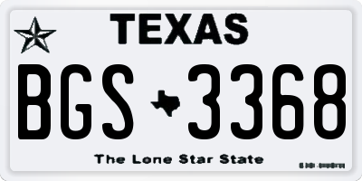 TX license plate BGS3368