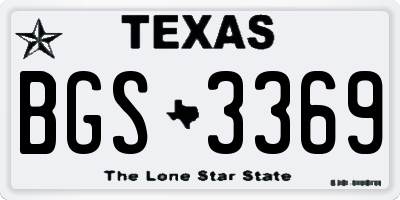 TX license plate BGS3369