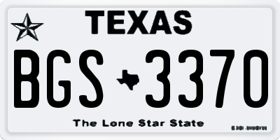 TX license plate BGS3370