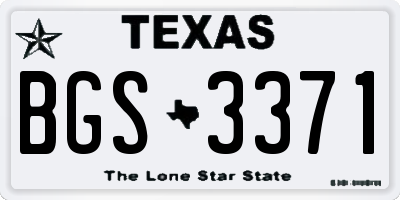 TX license plate BGS3371