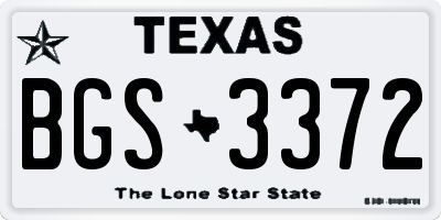 TX license plate BGS3372