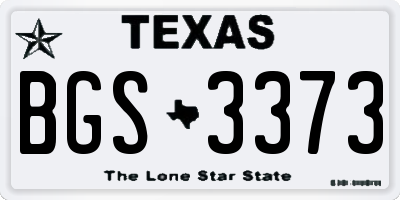 TX license plate BGS3373