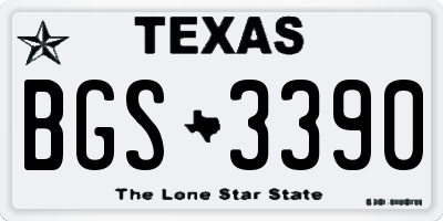 TX license plate BGS3390