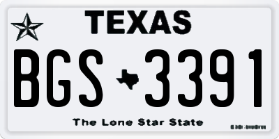 TX license plate BGS3391