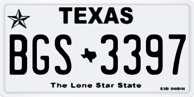 TX license plate BGS3397