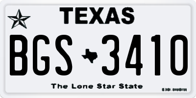 TX license plate BGS3410