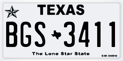 TX license plate BGS3411