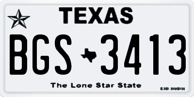 TX license plate BGS3413