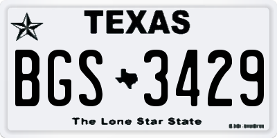 TX license plate BGS3429