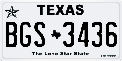 TX license plate BGS3436