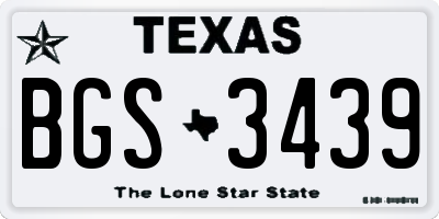 TX license plate BGS3439