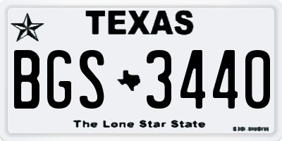 TX license plate BGS3440