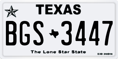 TX license plate BGS3447