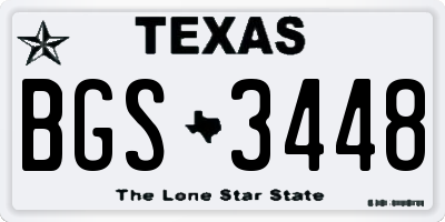 TX license plate BGS3448