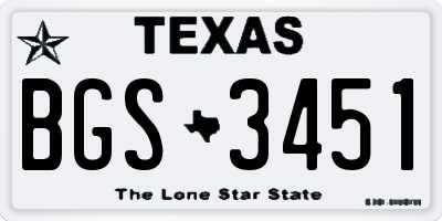 TX license plate BGS3451