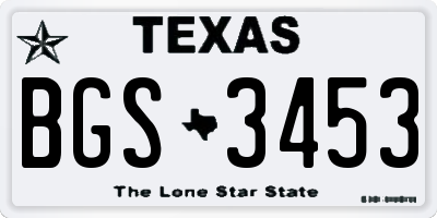 TX license plate BGS3453
