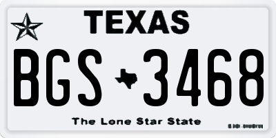 TX license plate BGS3468