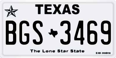 TX license plate BGS3469