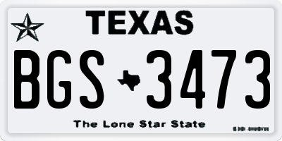 TX license plate BGS3473