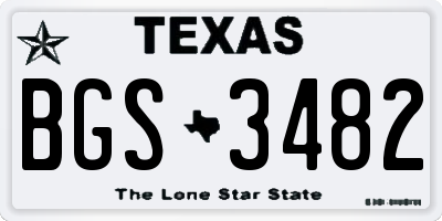 TX license plate BGS3482