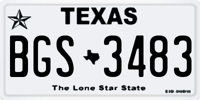 TX license plate BGS3483